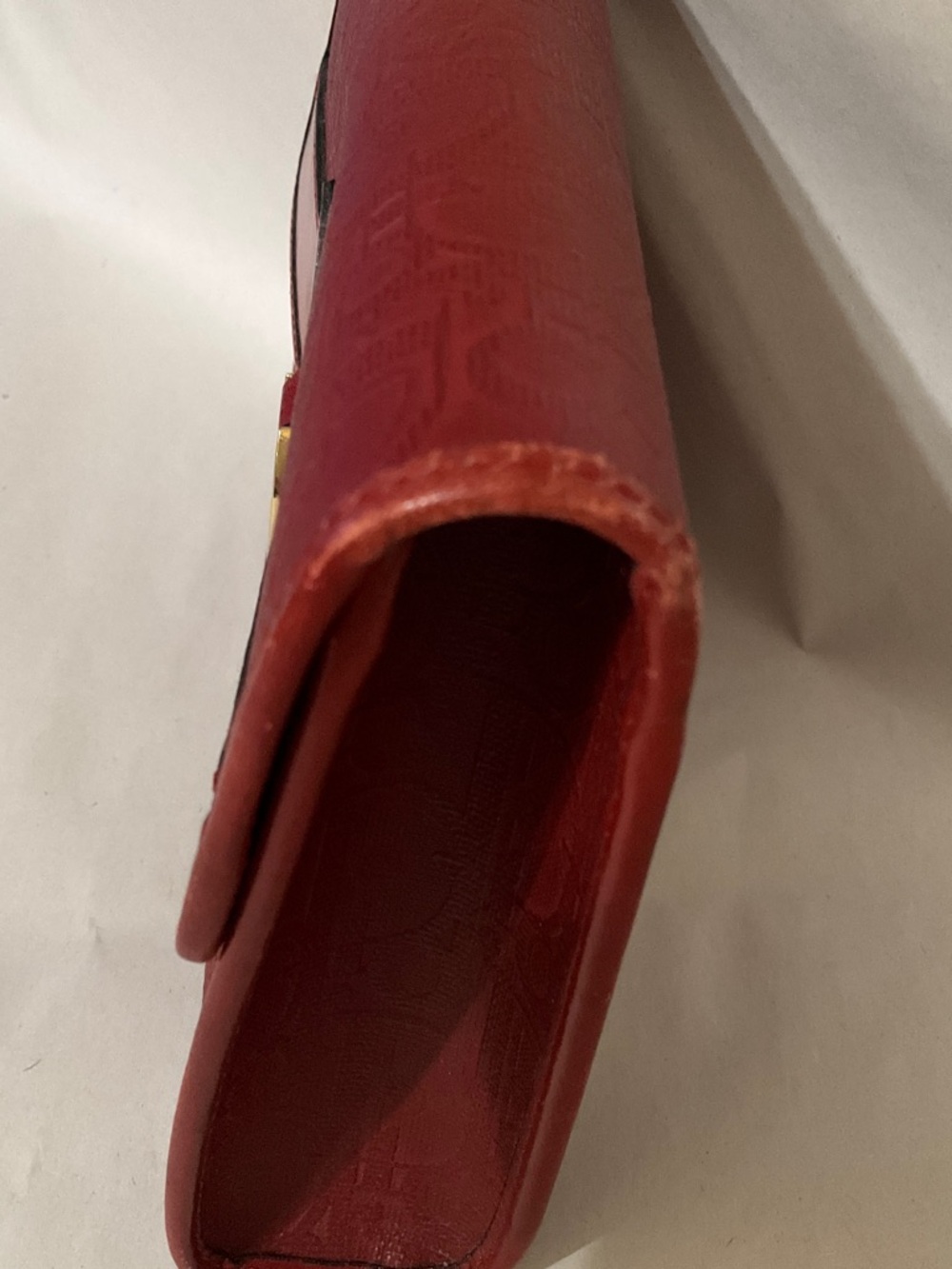 Dior Red Leather Clutch with Gold Ring Hardware - Picture 4 of 14